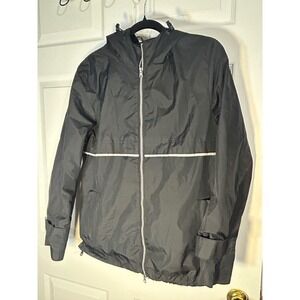 i5 Apparel‎ Womens Black Hooded Rain Jacket Lightweight M Medium